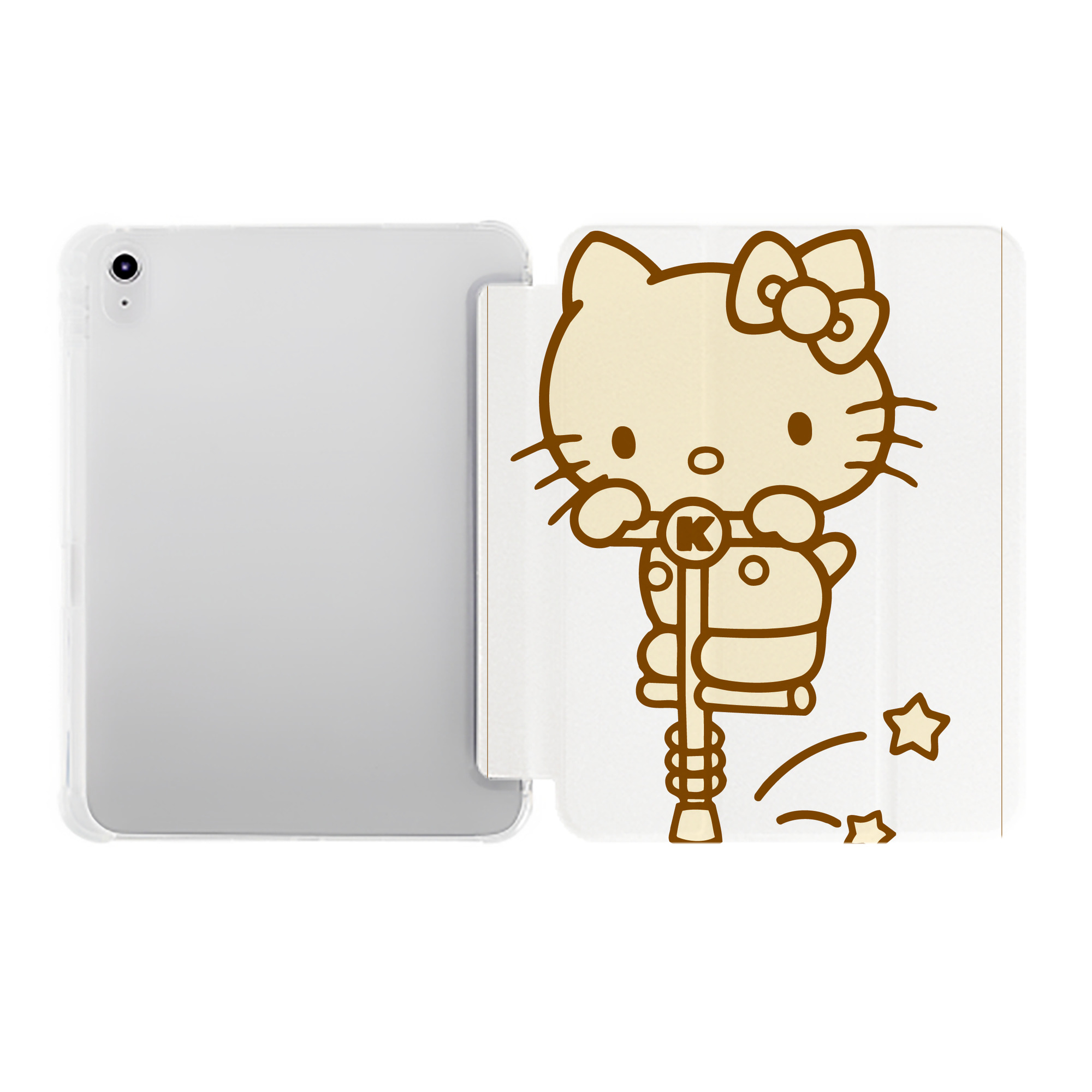 （画像用） Hello Kitty ハローキティ IPad ケース ペン収納付き 三つ折りスタンド PUレザー×シリコン 対応機種9.5/10.5/10.9インチ